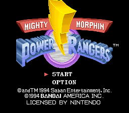 Mighty Morphin Power Rangers (SNES) Super Nintendo Game by Bandai