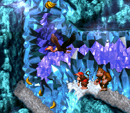 Donkey and Diddy in a Crystal Cavern with a Necky.